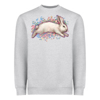 Heather Grey Easter Bunny leopard Easter Day Heavyweight Sweatshirt - HowdyJamesFarm
