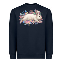 Navy Easter Bunny leopard Easter Day Heavyweight Sweatshirt - HowdyJamesFarm