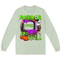 Matcha Horror movies and chill Long Sleeve Tee - NancyCooperArtShop