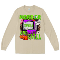 Mushroom Horror movies and chill Long Sleeve Tee - NancyCooperArtShop