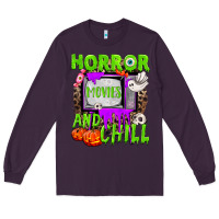 Plum Horror movies and chill Long Sleeve Tee - NancyCooperArtShop