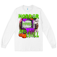 White Horror movies and chill Long Sleeve Tee - NancyCooperArtShop