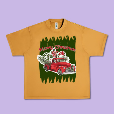 Merry Christmas Y'all Truck Urban Heavy Tee Designed By Bettercallsaul