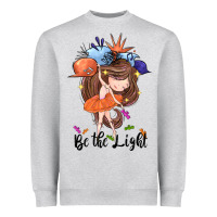 Heather Grey Be the light Heavyweight Sweatshirt - CowGirlArtShop