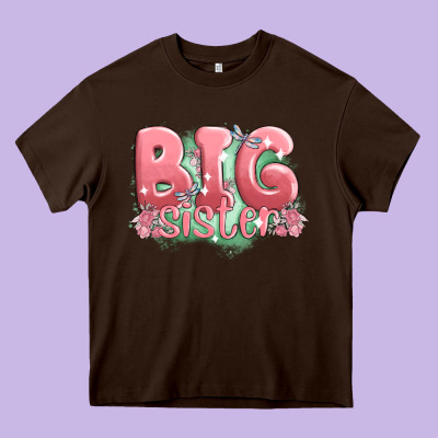 Big Sister Heavy Core Tee Designed By Maliassmallbusiness