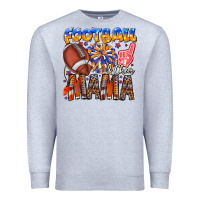 Heather Grey football mama Premium Sweatshirt - CowhideDigitalArt