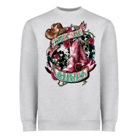 Let's Go Girl's Cowboy Boots Heavyweight Sweatshirt | Teevron
