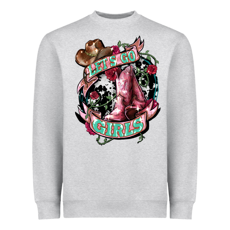 Let's Go Girl's Cowboy Boots Heavyweight Sweatshirt by HowdyJamesFarm | Teevron