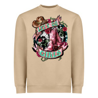 Mushroom Let's go Girl's Cowboy boots Heavyweight Sweatshirt - HowdyJamesFarm