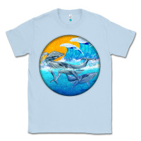 Dusty Blue humpback whale Classic Tee - BarkalooDesign