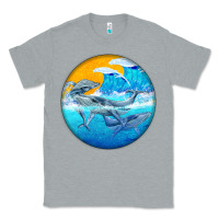 Heather Grey humpback whale Classic Tee - BarkalooDesign