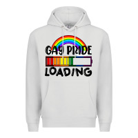 Dove Grey Gay pride loading Premium Hoodie - FaDigitalArtStudio