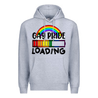 Heather Grey Gay pride loading Premium Hoodie - FaDigitalArtStudio