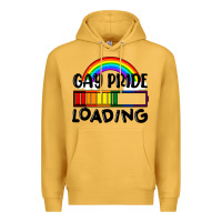 Mustard Gay pride loading Premium Hoodie - FaDigitalArtStudio