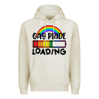 Oatmeal Heather Gay pride loading Premium Hoodie - FaDigitalArtStudio