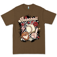 Cacao checkered retro baseball Premium Tee - MaliasSmallBusiness