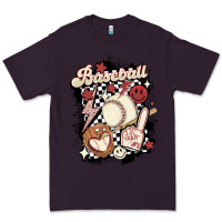 Plum checkered retro baseball Premium Tee - MaliasSmallBusiness