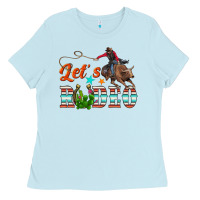 Baby Blue lets rodeo Ladies Tee - NancyCooperArtShop