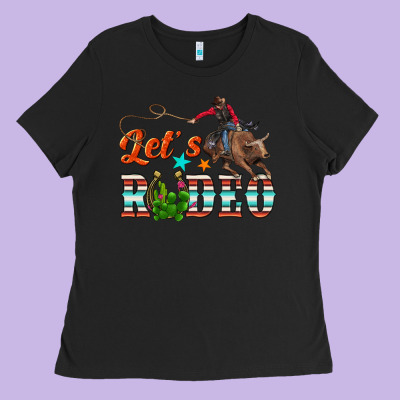 Lets Rodeo Ladies Tee Designed By Nancycooperartshop