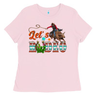 Bubblegum Pink lets rodeo Ladies Tee - NancyCooperArtShop