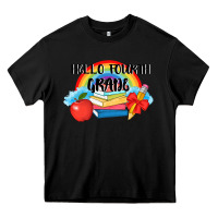 Black back to school hello fourth grade 3200x2400 Heavy Core Tee - AdoDesignShop