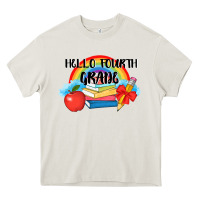 Cream back to school hello fourth grade 3200x2400 Heavy Core Tee - AdoDesignShop