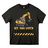 Asphalt see you later excavator Heavy Core Tee - MaliasSmallBusiness
