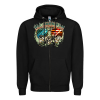 Black All American boy 4th of july Zipper Hoodie - FaDigitalArtStudio