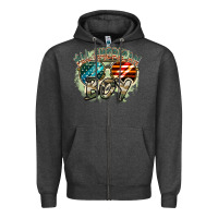 Charcoal Heather All American boy 4th of july Zipper Hoodie - FaDigitalArtStudio