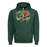 Sports Green All American boy 4th of july Zipper Hoodie - FaDigitalArtStudio