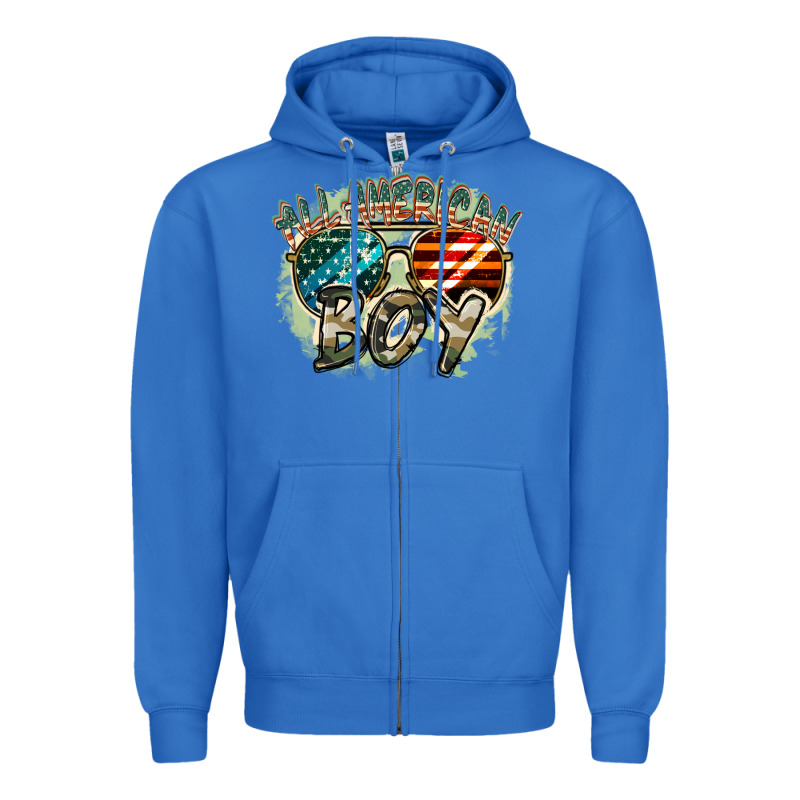 All American Boy 4th Of July Zipper Hoodie by FaDigitalArtStudio | Teevron