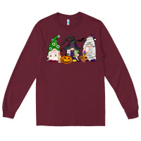 Burgundy Halloween gnomes Long Sleeve Tee - NancyCooperArtShop