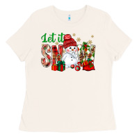 Bone let it snow with snowman Ladies Tee - NancyCooperArtShop