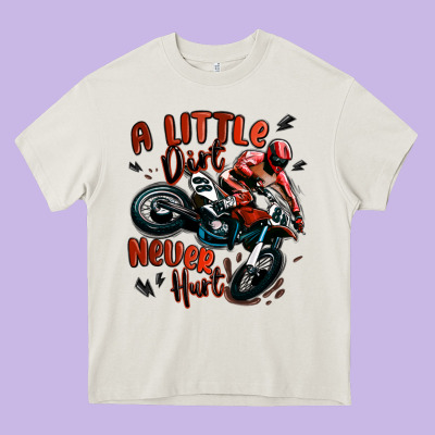 A Little Dirt Never Hurt Dirt Bike Heavy Core Tee Designed By Maliassmallbusiness
