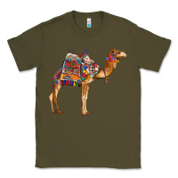 Army Green camel with colorful saddle Classic Tee - BarkalooDesign