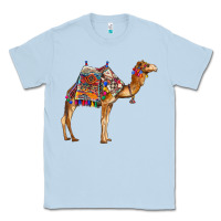 Dusty Blue camel with colorful saddle Classic Tee - BarkalooDesign