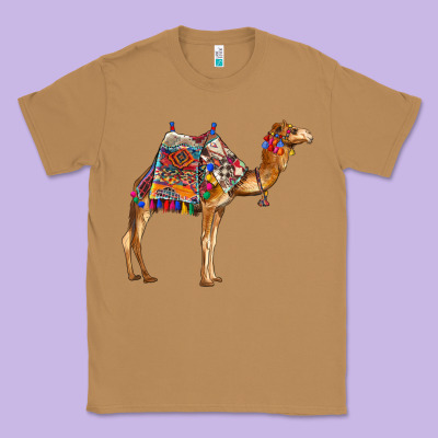 Camel With Colorful Saddle Classic Tee Designed By Barkaloodesign