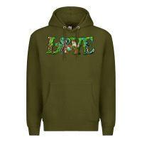Army Green love with shamrock Premium Hoodie - RanaPortraitStore