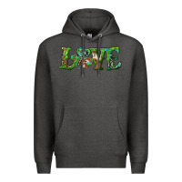 Charcoal Heather love with shamrock Premium Hoodie - RanaPortraitStore