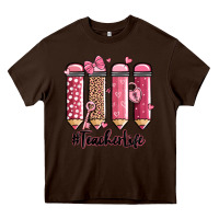 Chocolate Brown valentine's day teacher life pencils Heavy Core Tee - MaliasSmallBusiness