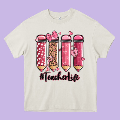 Valentine's Day Teacher Life Pencils Heavy Core Tee Designed By Maliassmallbusiness
