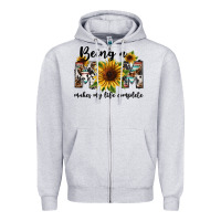 Heather Grey Being a mom makes my life complete Mother's Day Zipper Hoodie - FaDigitalArtStudio