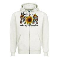 Oatmeal Heather Being a mom makes my life complete Mother's Day Zipper Hoodie - FaDigitalArtStudio