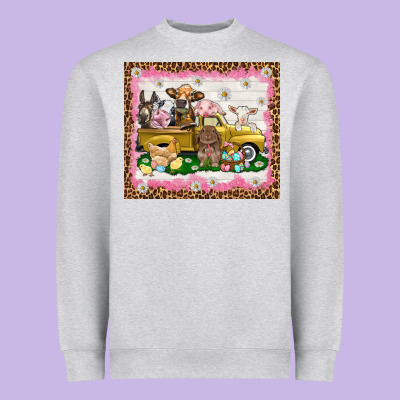 Easter Day With Farm Animals Tumbler Heavyweight Sweatshirt Designed By Howdyjamesfarm