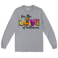 Heather Grey For the love of Halloween Long Sleeve Tee - NancyCooperArtShop