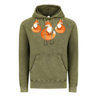 Vintage Olive Three Little Foxes IN Fox Family I Gift Vintage Hoodie - Bettercallsaul
