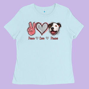 Peace Love Pitties Ladies Tee Designed By Jasminsmagicworld