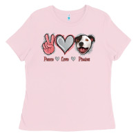 Bubblegum Pink Peace Love Pitties Ladies Tee - Jasminsmagicworld