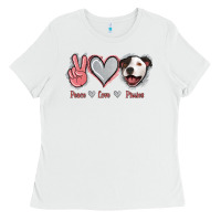 White Peace Love Pitties Ladies Tee - Jasminsmagicworld