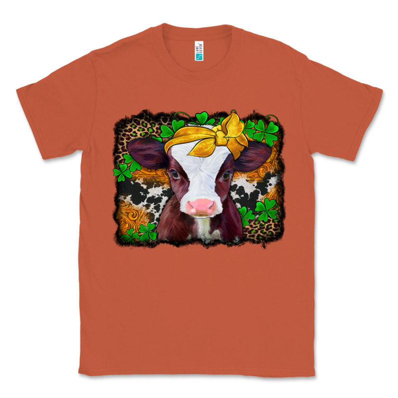St Patricks Baby Cow With Leopard Background Classic Tee by Jasminsmagicworld | Teevron